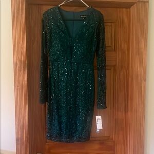 Elegant Green Sequin Dress